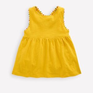 Mini Boden Cross Back Pom Pom Top Pineapple yellow